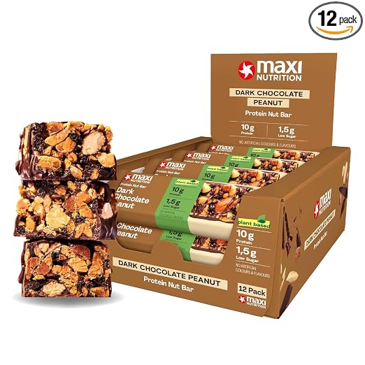 MaxiNutrition Nut Protein Bar 12x46g Dark Choc Peanut