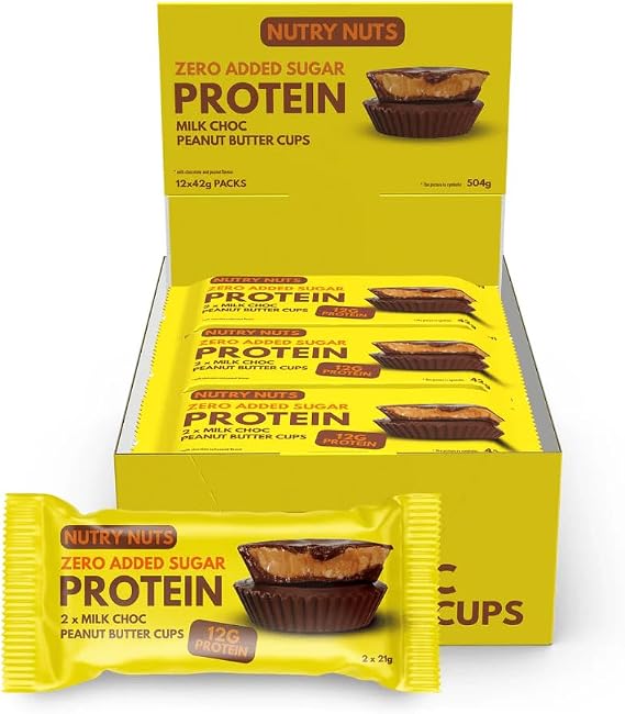 Nutry Nuts Zero Added Sugar Protein Peanut Butter Cups 12x42g