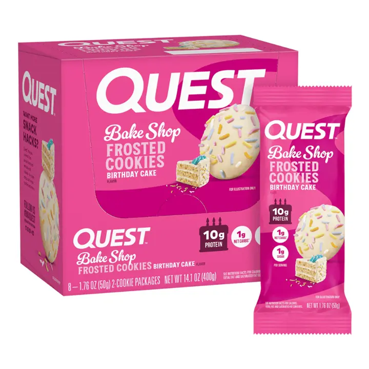 Quest Nutrition Bakeshop Frosted Cookie 8x50g (2 Cookie Packs)