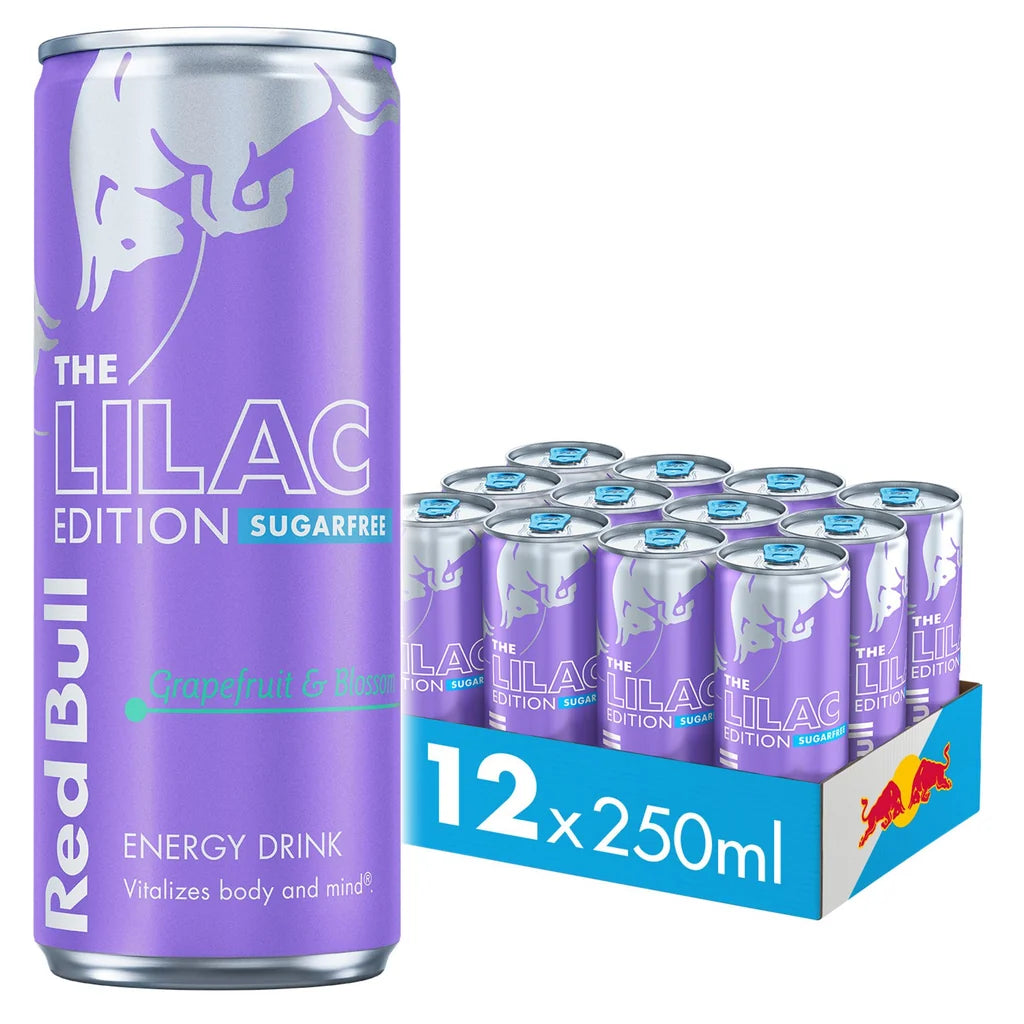 Red Bull Sugar Free Lilac 12x250ml Woodruff Grapefruit