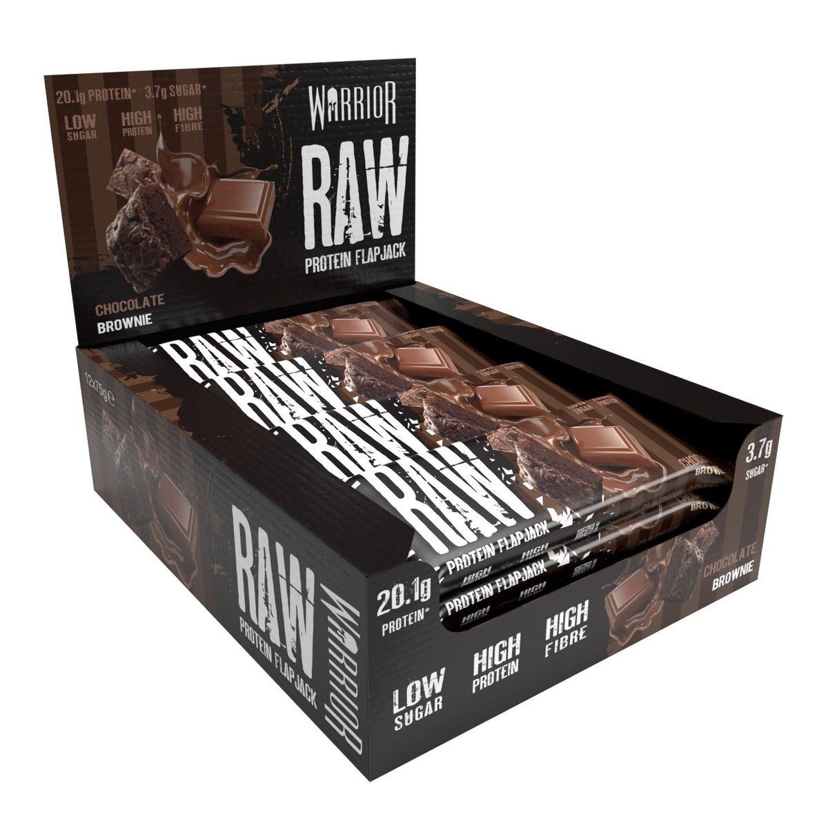 Warrior Raw Protein Flapjack 12x75g Chocolate Brownie