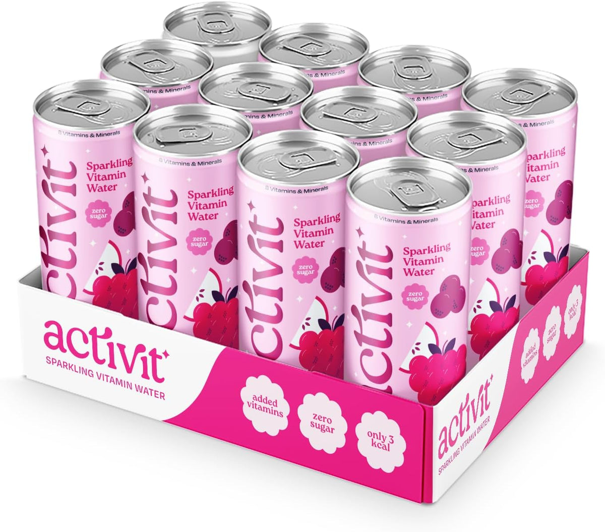 Activit Sparkling Vitamin Water 12x330ml