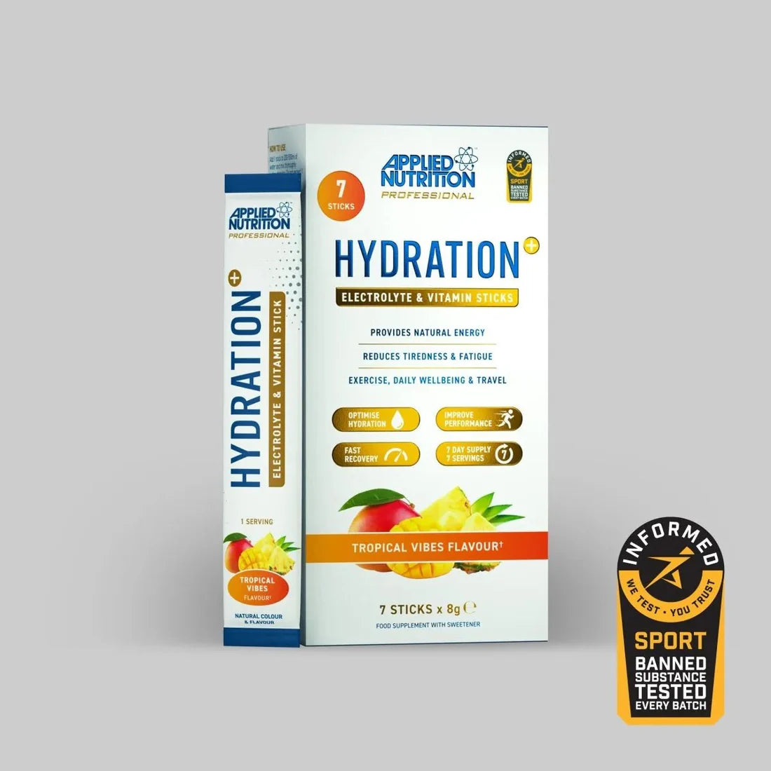 Applied Nutrition Hydration+ Electrolyte &amp; Vitamin Powder Sticks 7x8g