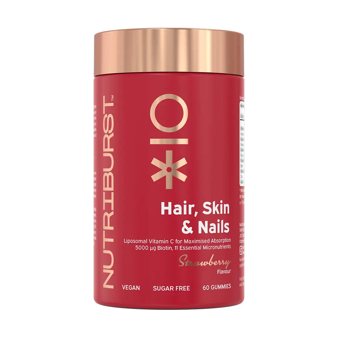 Nutriburst Hair, Skin &amp; Nails 60 Gummies Strawberry