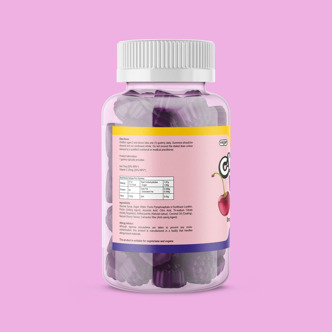 Iron &amp; Vitamin C Gummies - Cherry Flavour (For Kids)