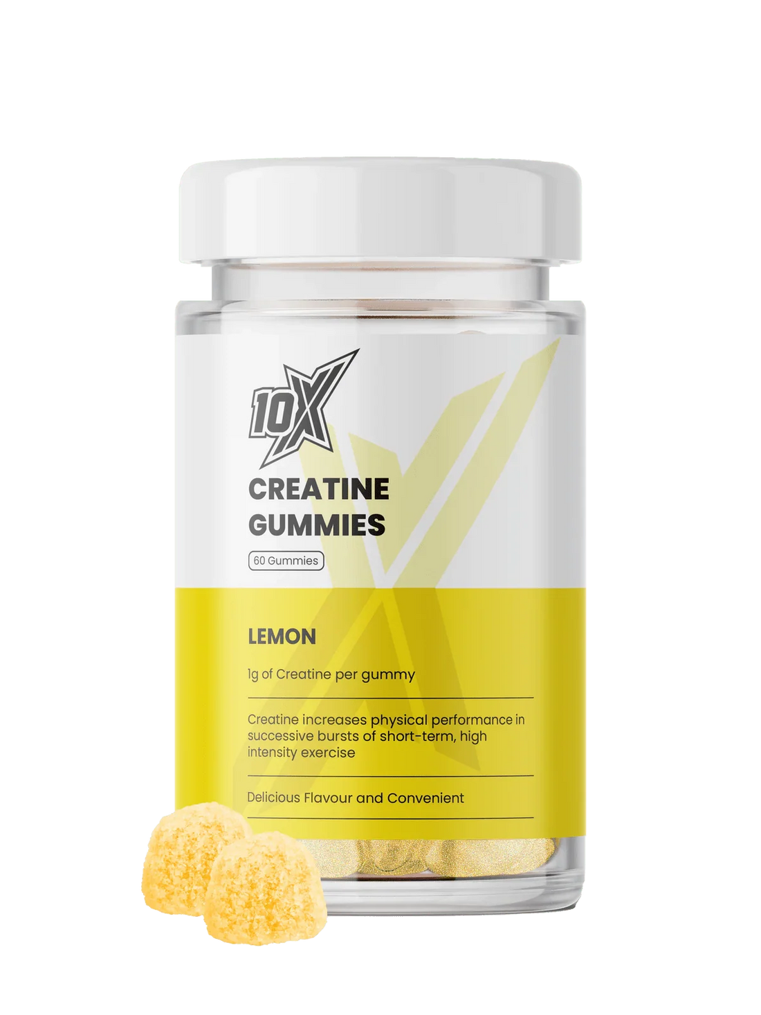 10X Athletic Creatine Gummies 60Softgels Lemon