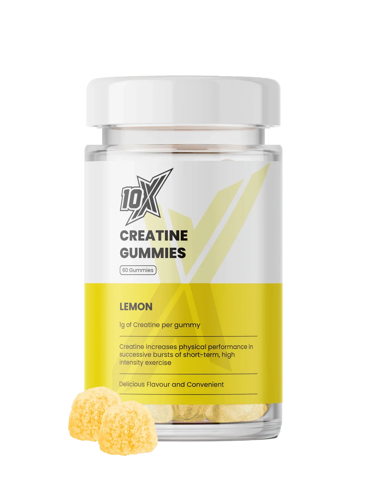 10X Athletic Creatine Gummies 60Softgels Lemon