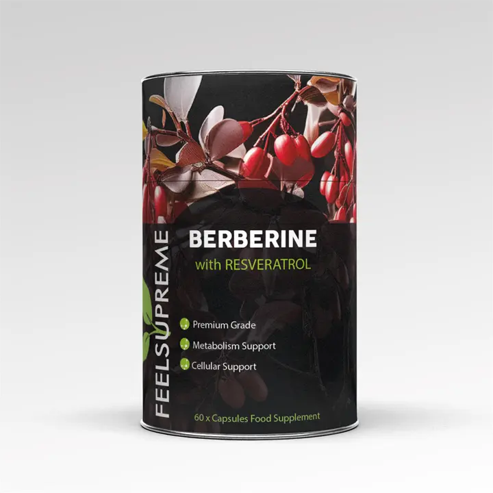 Feel Supreme Premium Berberine &amp; Resveratrol Supplement 60 Caps