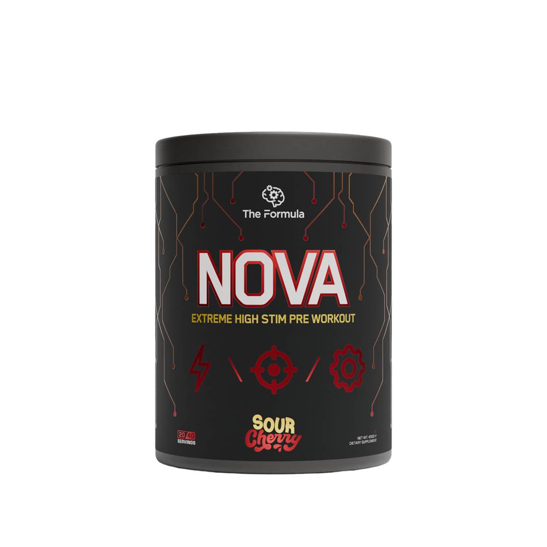 The Formula NOVA High-Stim Pre Workout 450g Sour Cherry