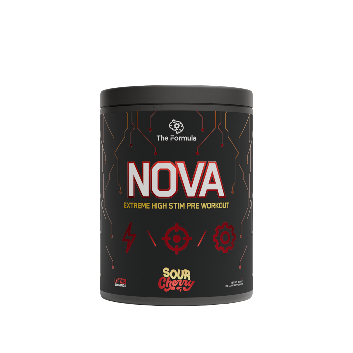 The Formula NOVA High-Stim Pre Workout 450g Sour Cherry