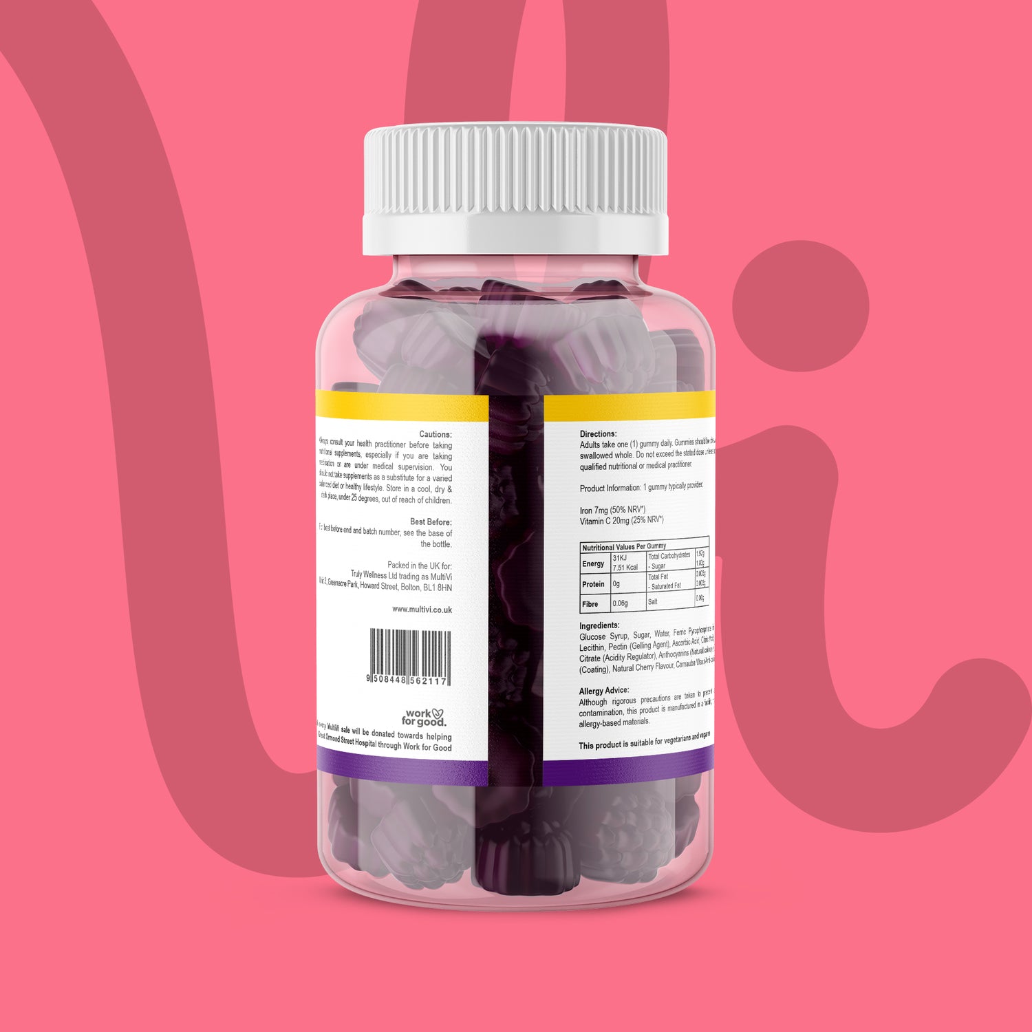 Iron &amp; Vitamin C Gummies - Cherry Flavour