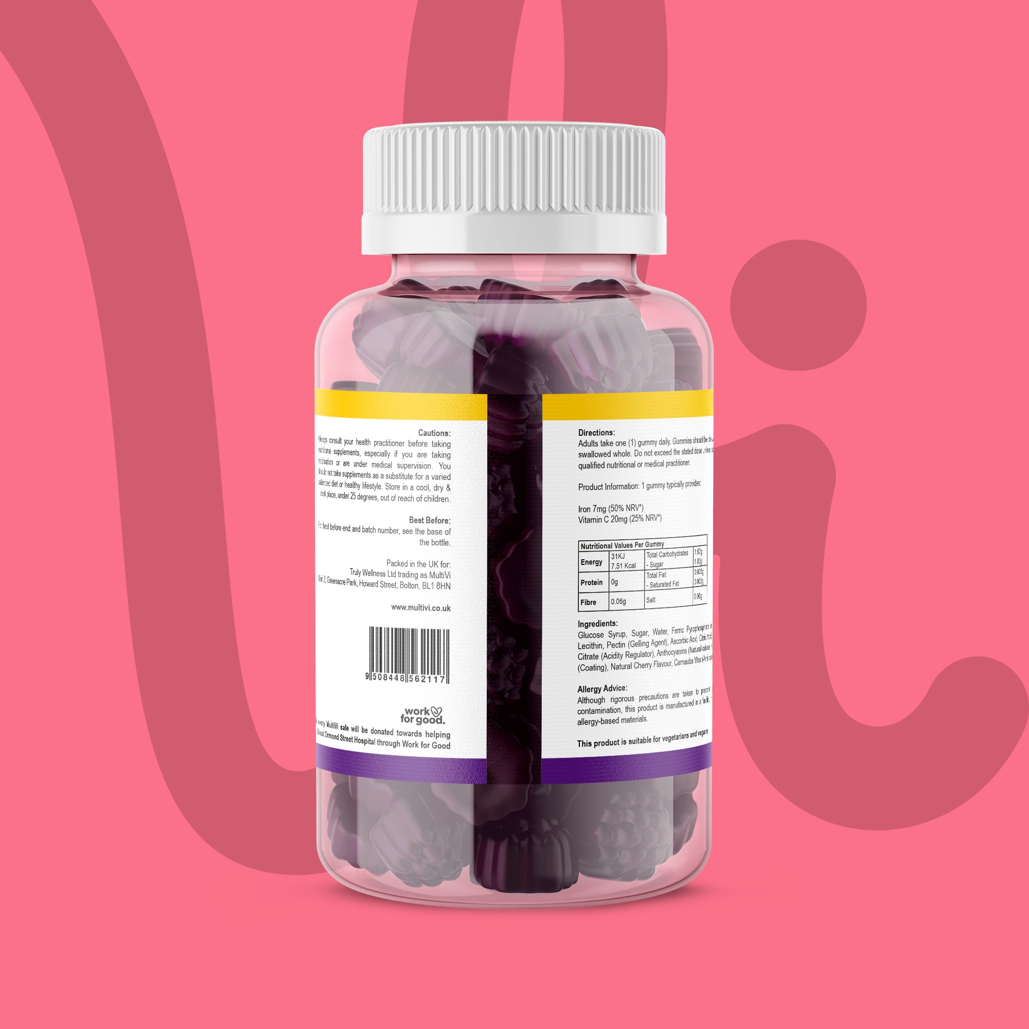 Iron &amp; Vitamin C Gummies - Cherry Flavour