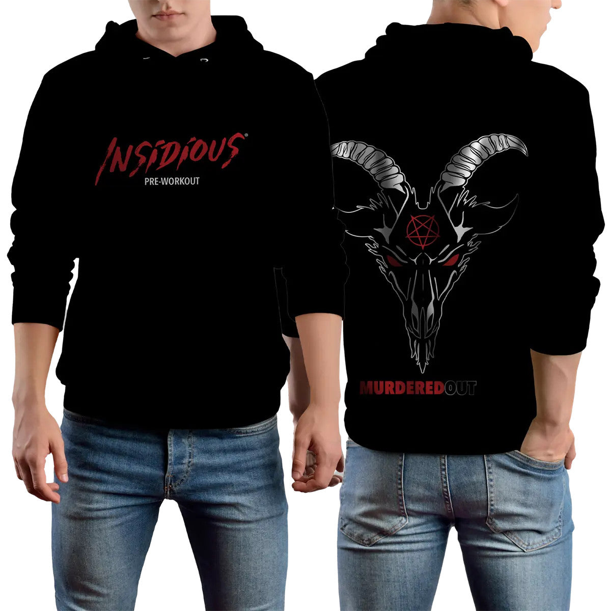 Murdered Out Insidious Hoodie M Black