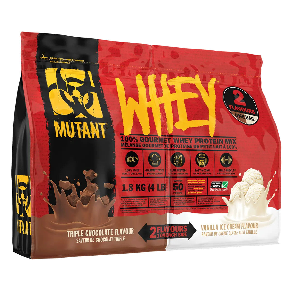 Mutant Whey Dual Chamber 1.8kg Triple Chocolate &amp; Vanilla Ice Cream