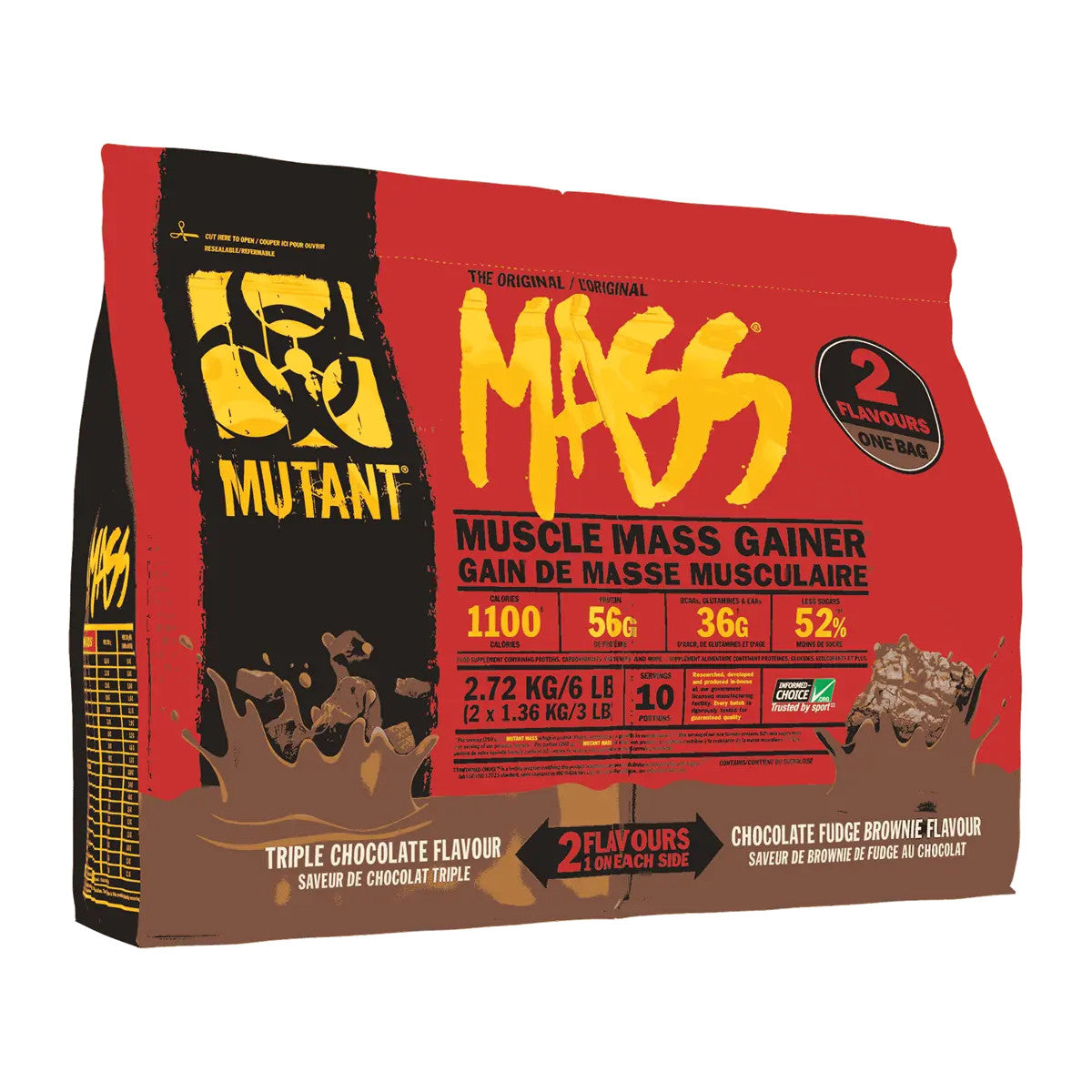 Mutant Mass Dual Chamber 2.72kg Choc &amp; Choc Fudge Brownie