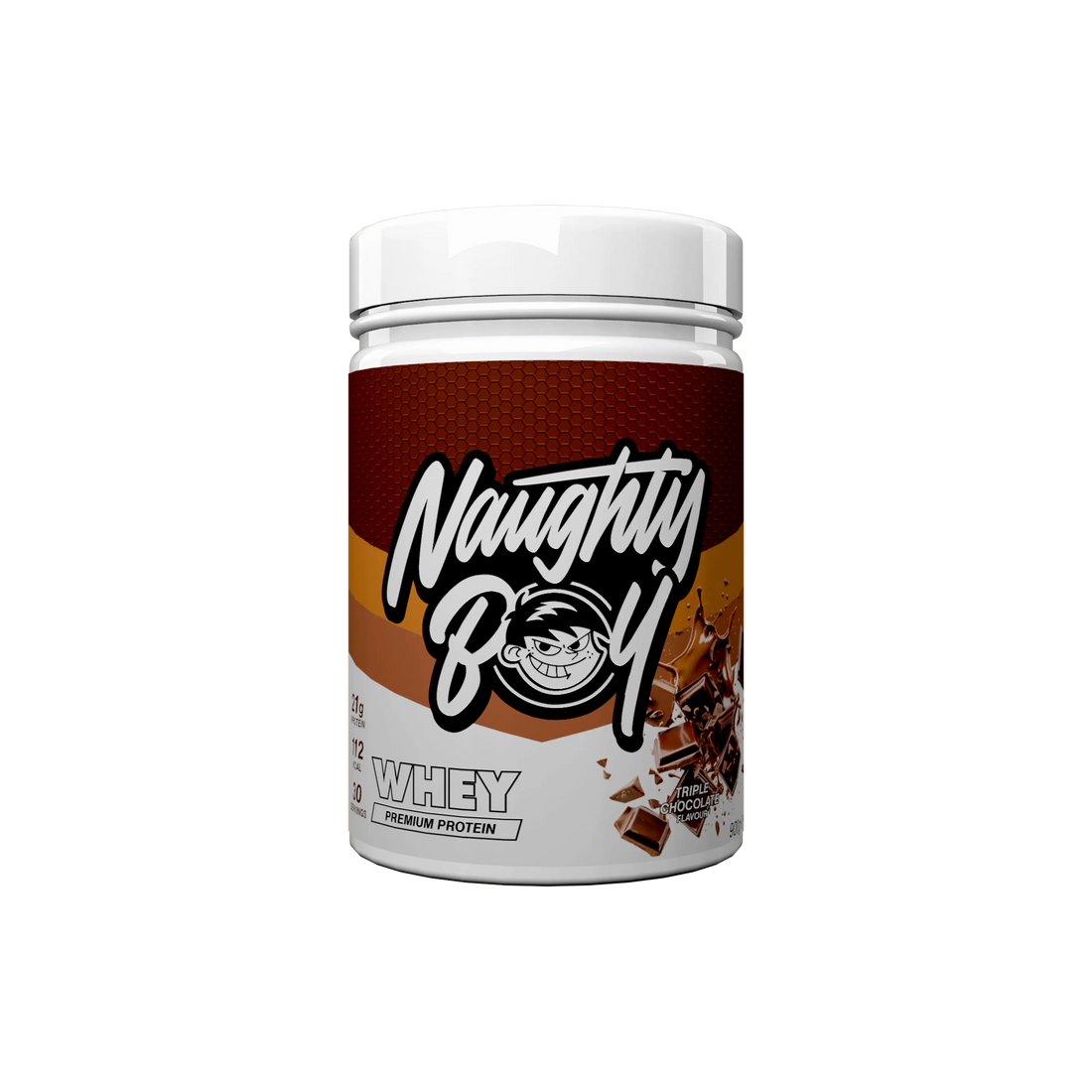 Triple Chocolate 900g Protein powder container with &