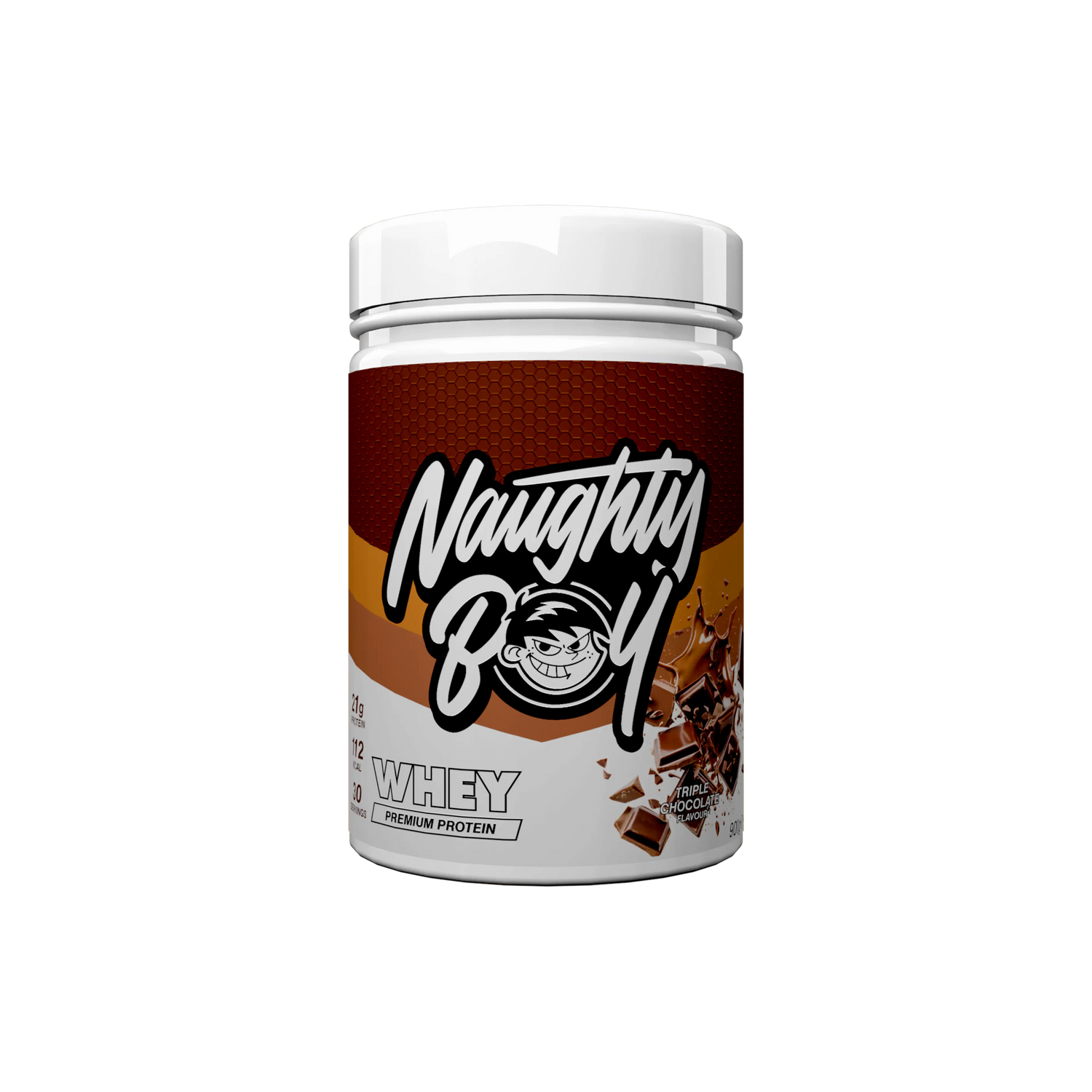 Triple Chocolate 900g Protein powder container with &