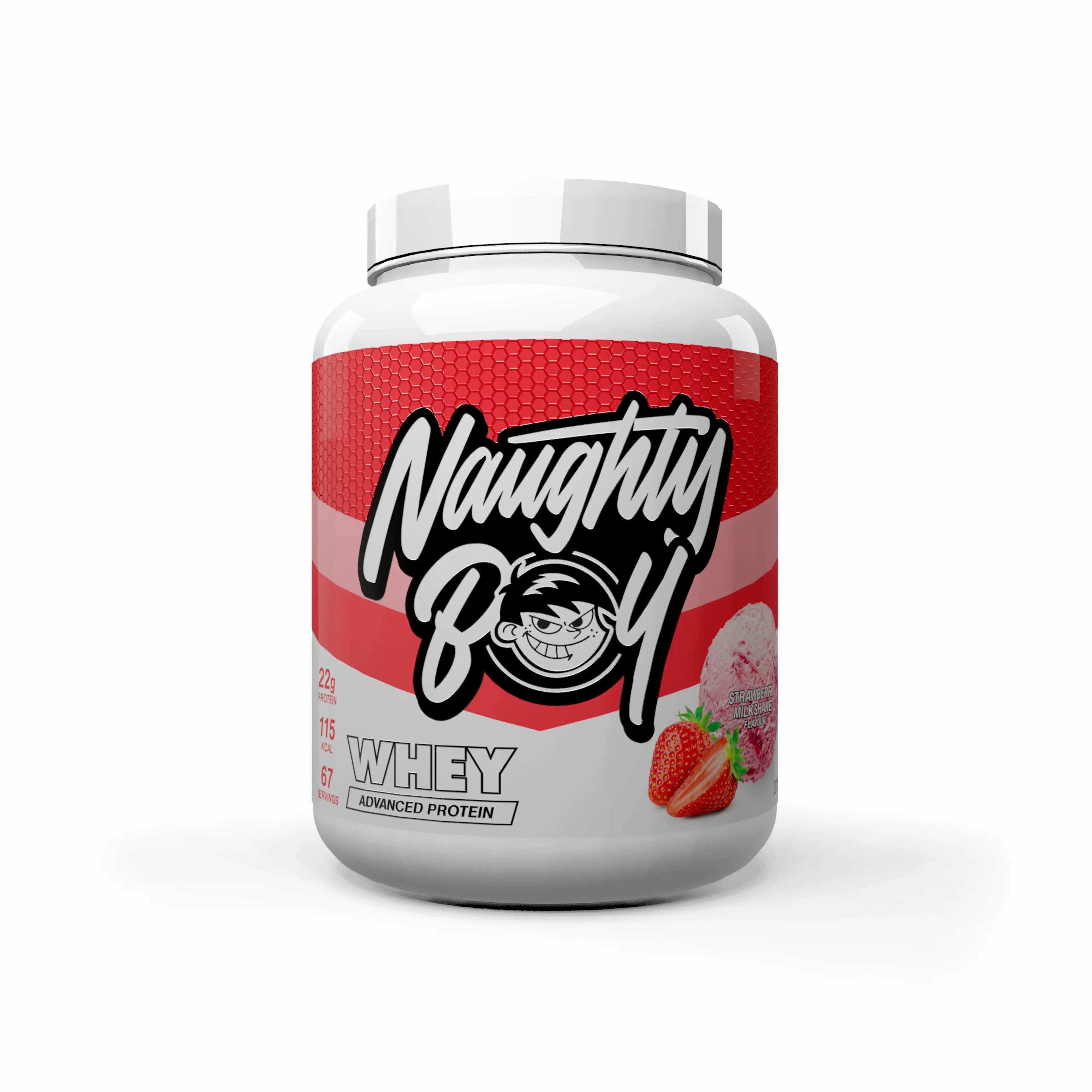 Strawberry Ice Cream 2kg Protein powder container with &