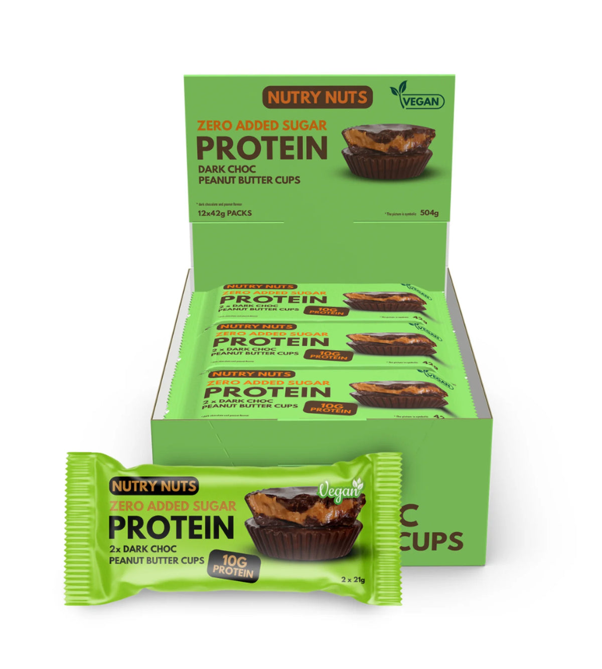 Nutry Nuts Zero Added Sugar Protein Peanut Butter Cups 12x42g