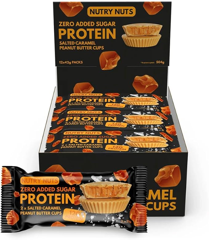 Nutry Nuts Zero Added Sugar Protein Peanut Butter Cups 12x42g