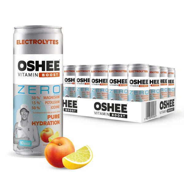 OSHEE Vitamin Boost &amp; Electrolytes 24x250ml Peach Lemon