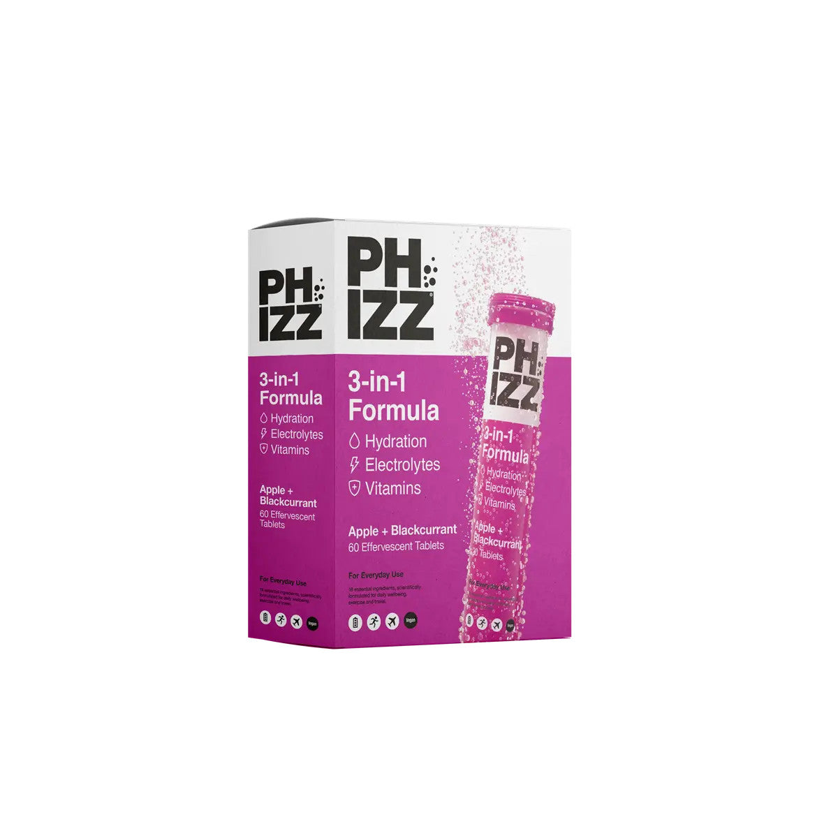 Phizz 3-in-1 Multivitamin &amp; Rehydration Electrolyte Effervescent Multi-pack 6x60 Tabs