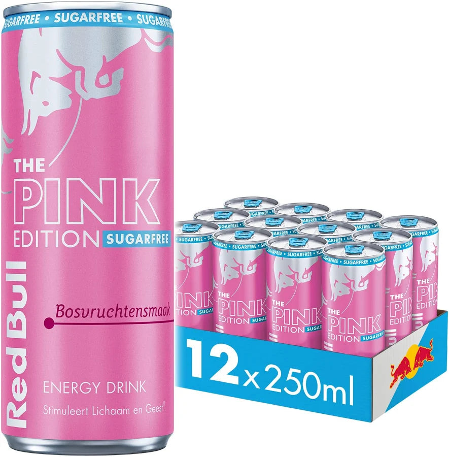 Red Bull Sugar Free Pink 12x250ml Forest Fruits