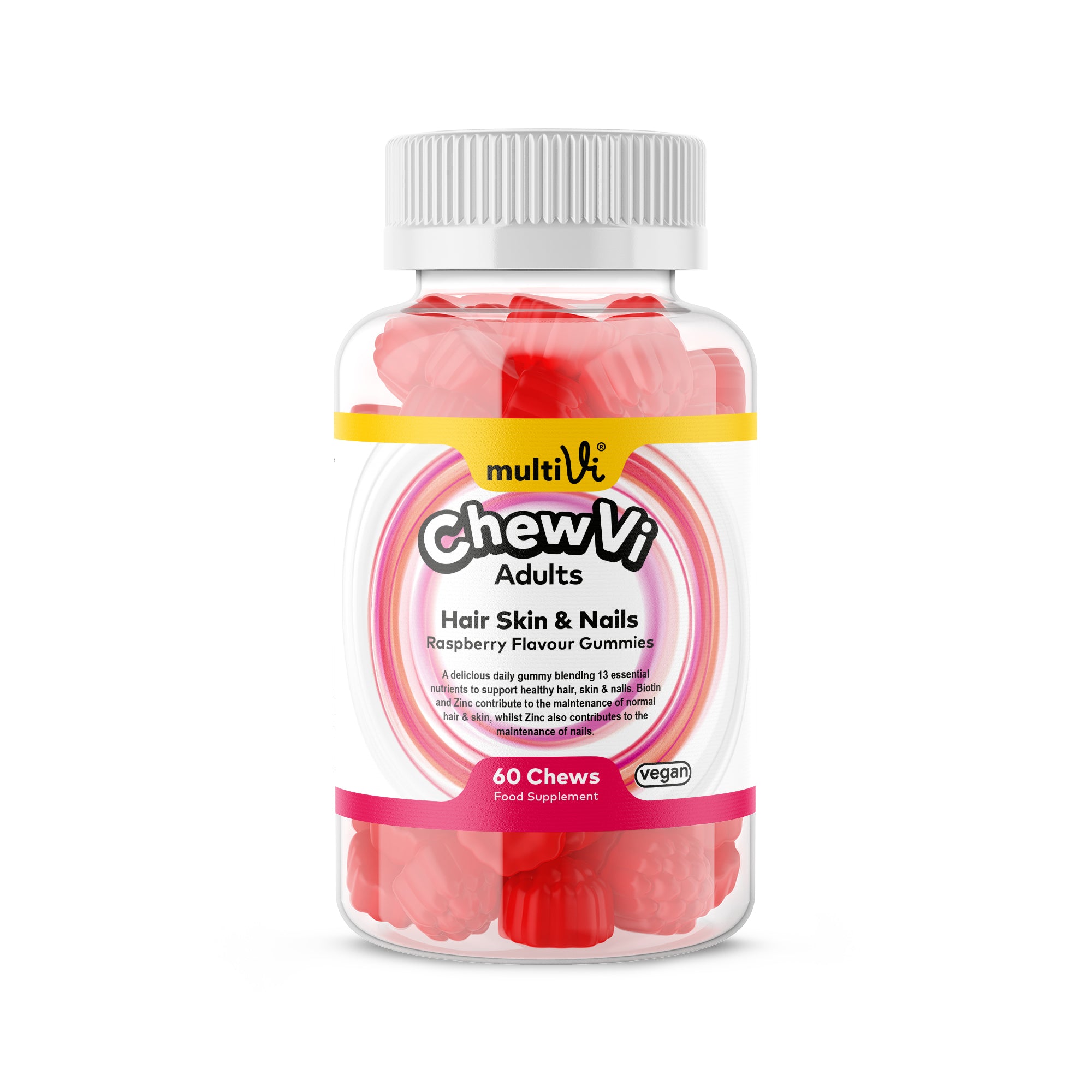 Hair Skin &amp; Nails Gummies - Raspberry Flavour