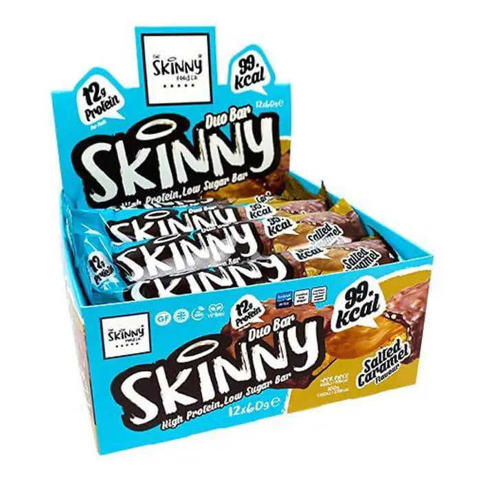 The Skinny Food Co Skinny Duo Bar 12x60g Salted Caramel