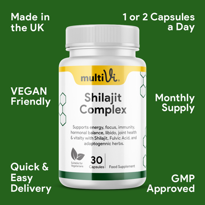 Shilajit-Complex-bottle-green-background-stating-benefits