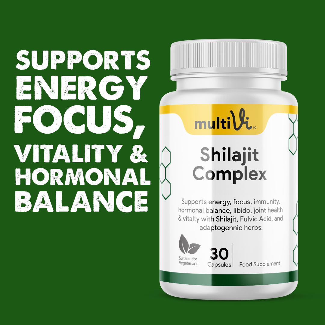 multivi-shilajit-complex-bottle-green-background-statement-supports-energy-focus
