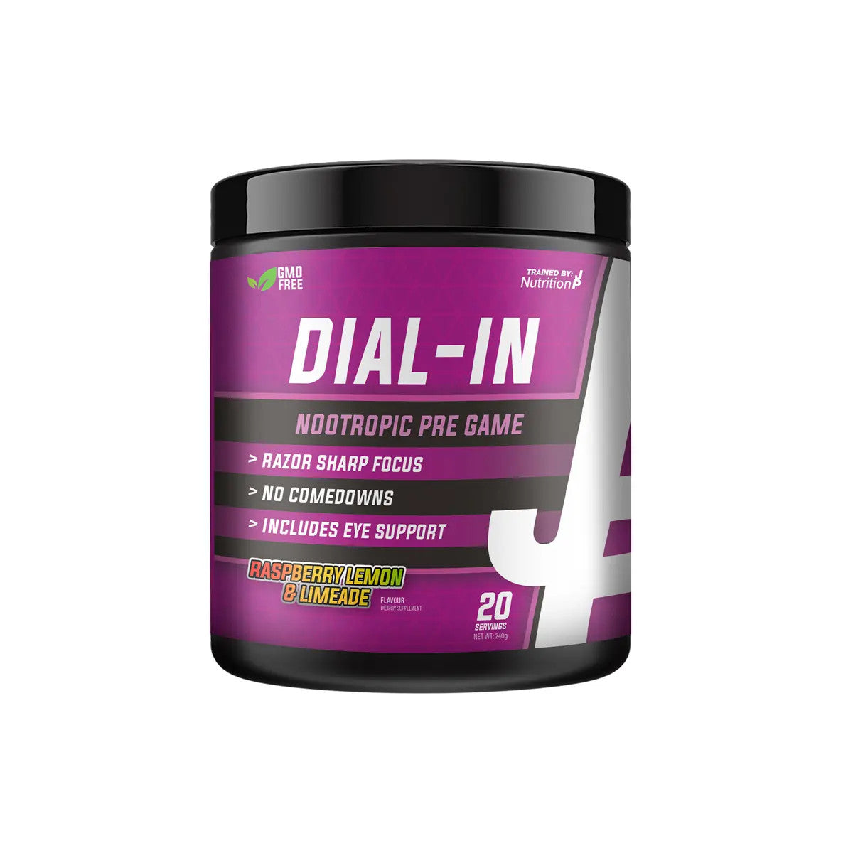Trained By JP Dial In Nootropic 240g Raspberry Lemon &amp; Limeade