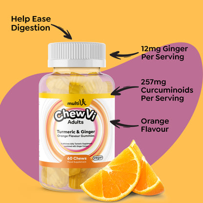 Turmeric &amp; Ginger Gummies - Orange Flavour