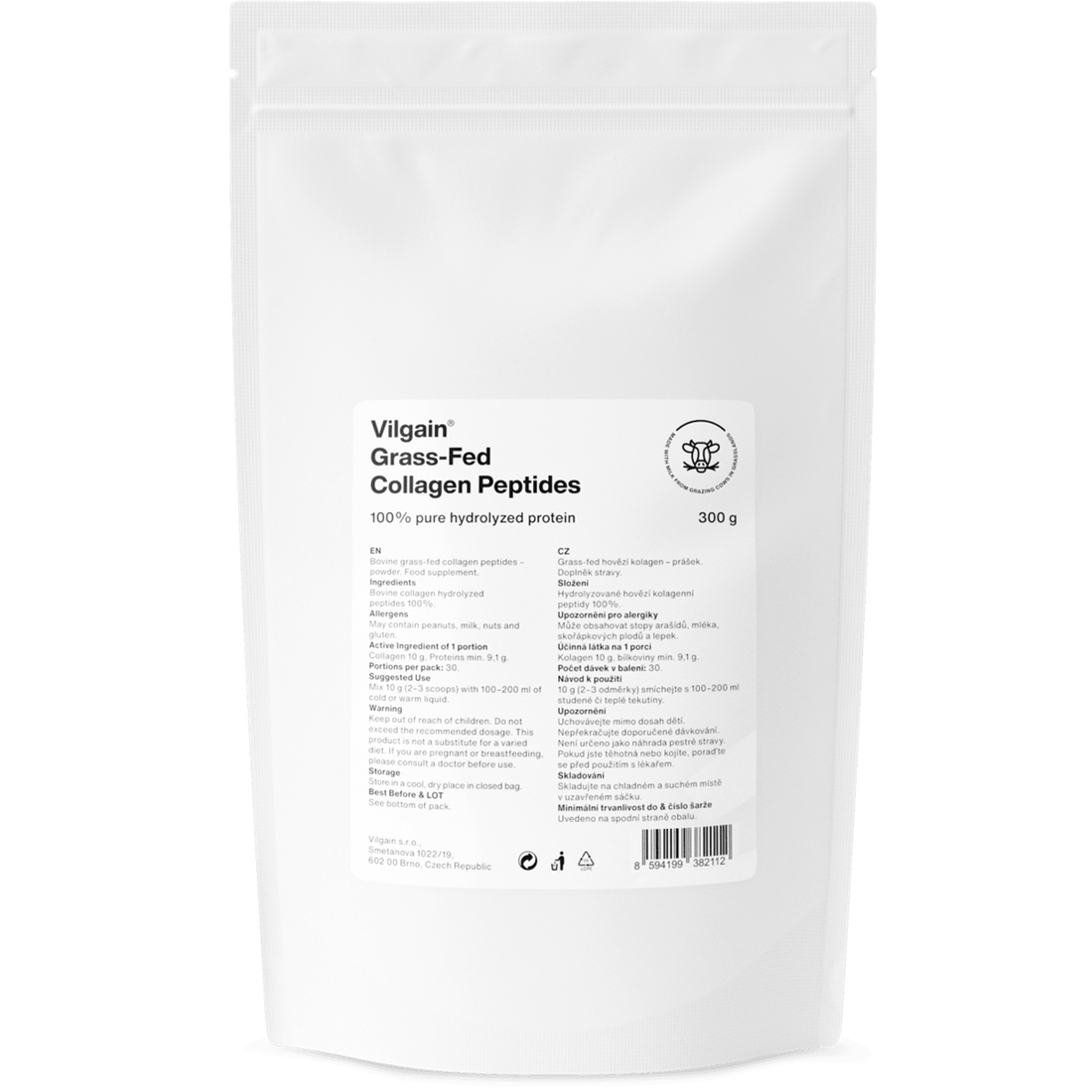 Vilgain Grass-Fed Collagen Peptides 300g