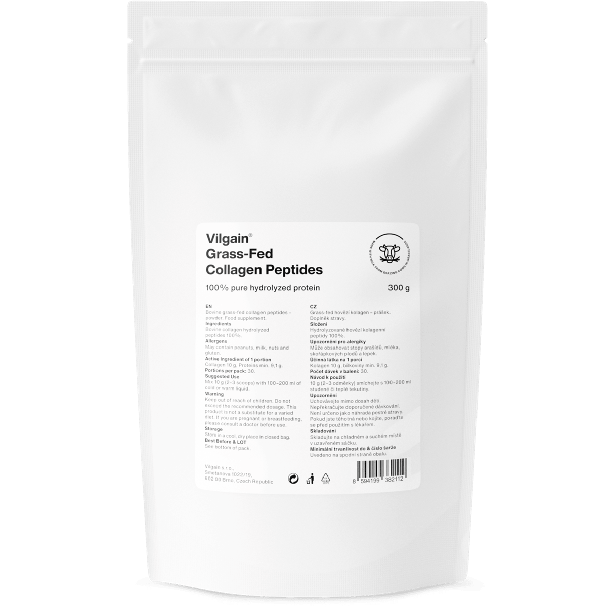 Vilgain Grass-Fed Collagen Peptides 300g