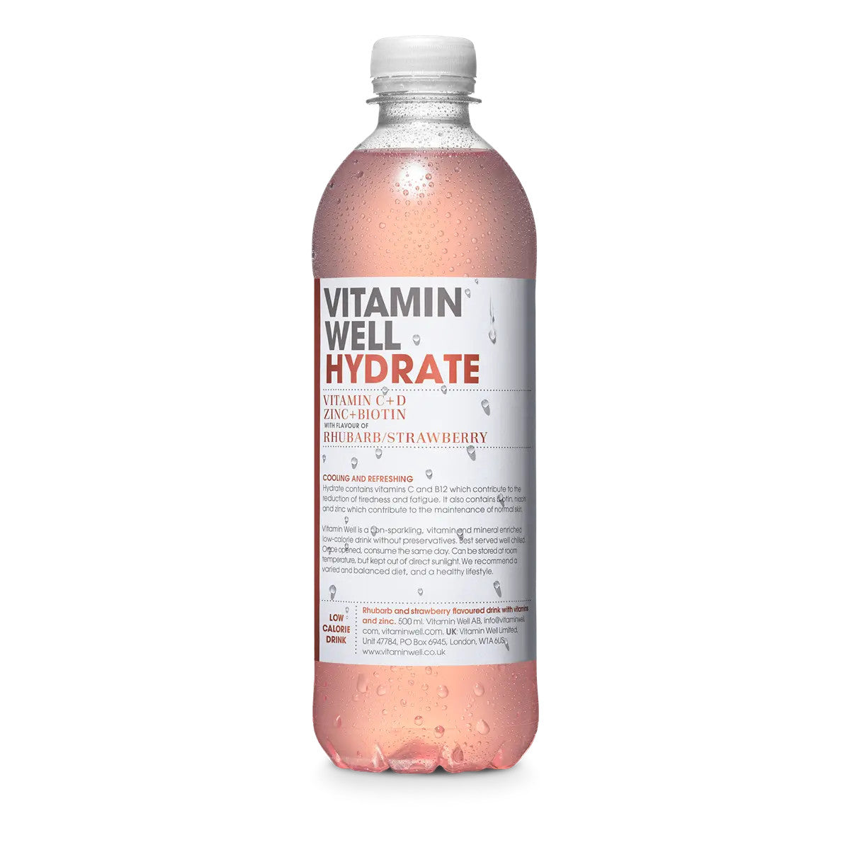 Vitamin Well Hydrate 12x500ml Rhubarb &amp; Strawberry