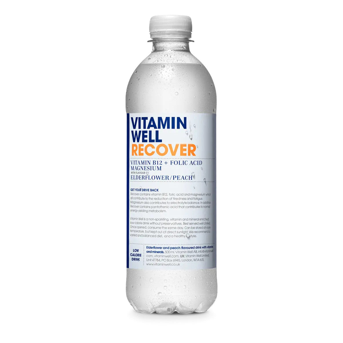 Vitamin Well Recover 12x500ml Peach &amp; Elderflower
