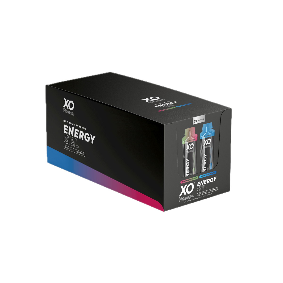 XO Fitness Gels 24x70g Strawberry &amp; Lime / Blue Raspberry