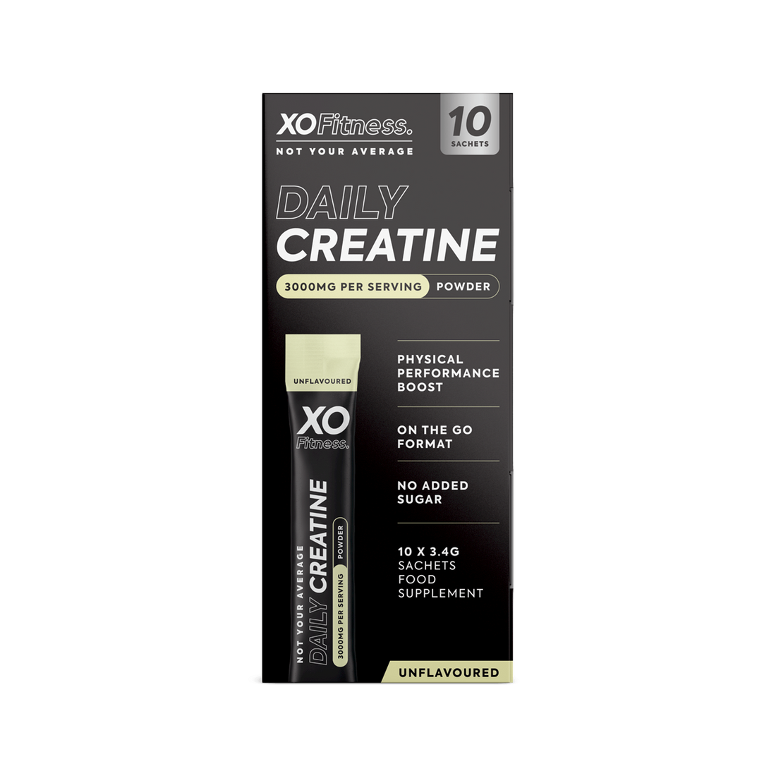 XO Fitness Creatine Sticks 10x3.4g Unflavoured