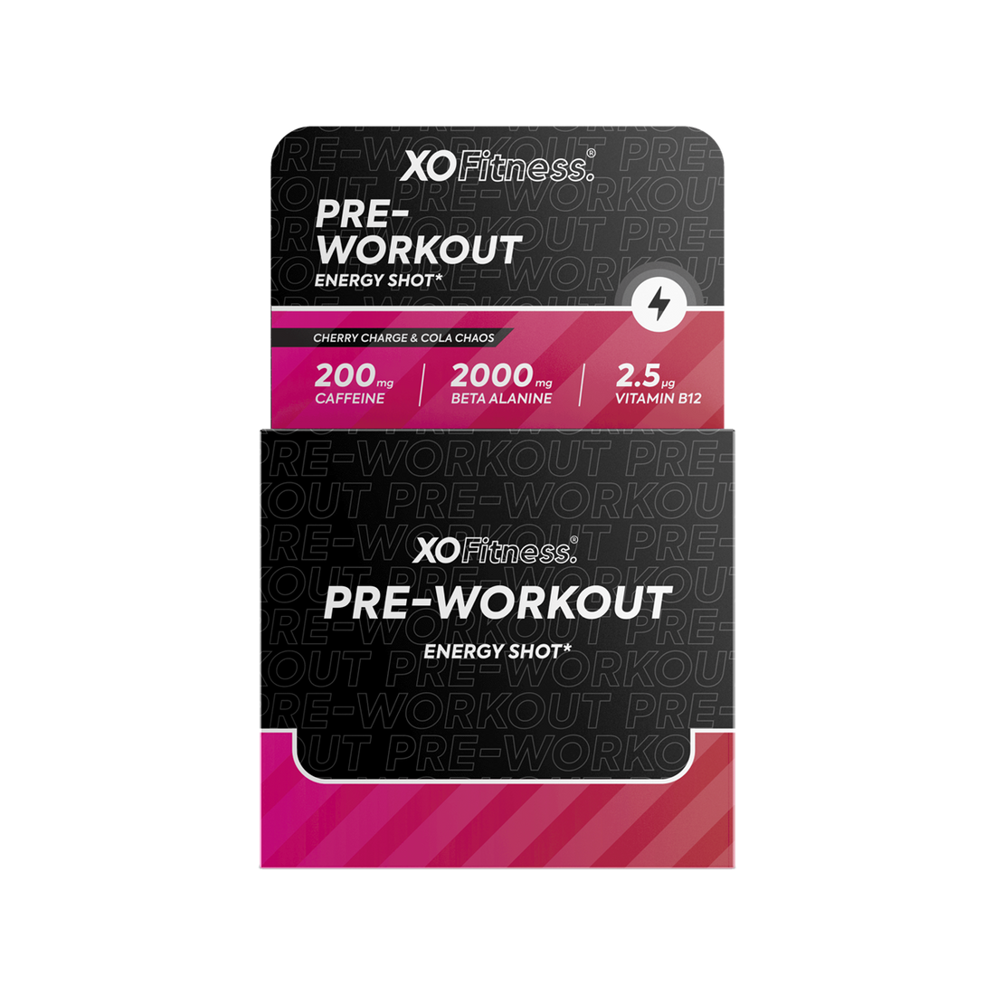 XO Fitness Pre-Workout Shots Mixed Case 20x60ml Cherry / Cola