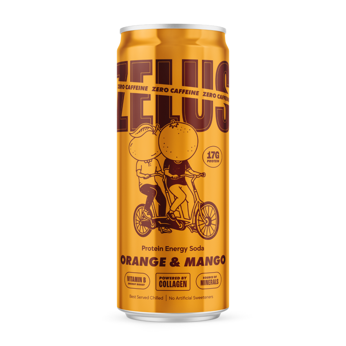ZELUS Protein Energy Soda ZERO 12x330ml Orange &amp; Mango